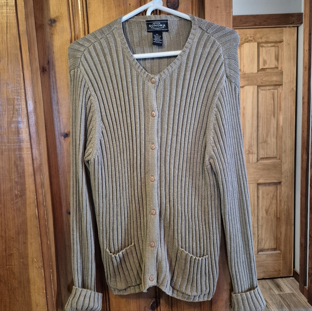 New Geniune Sonoma Jean Co. 100% Cotton XL Womens Button Sweater